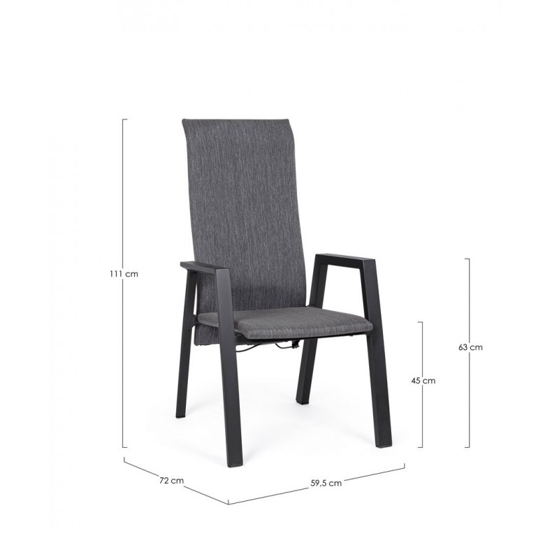 Bizzotto Krzesło Ogrodowe Ethan Ciemny    Szary