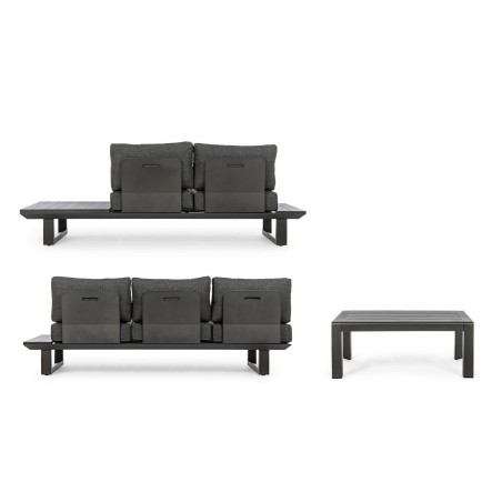 Bizzotto Zestaw Wypocznkowy Ogrodowy      Konnor Antracyt