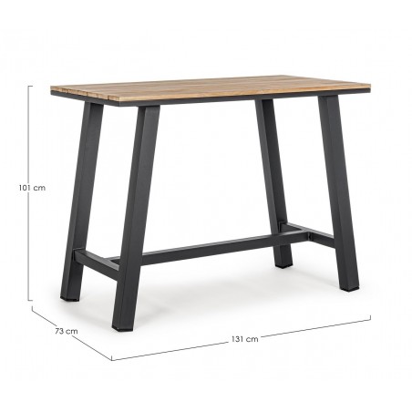 Bizzotto Stół Ogrodowy Skipper 101        Naturalny / Antracyt