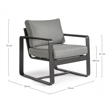 Bizzotto Fotel Ogrodowy Merrigan Szary