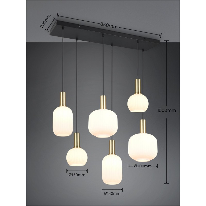 Trio Lampa wisząca nowoczesna DIVA 319800608 złoty i odcienie złota, czarny