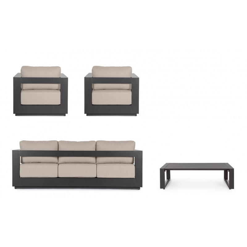 Bizzotto Zestaw Wypocznkowy Ogrodowy      Moses Antracyt / Beż