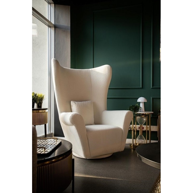 Mamaison Fotel Obrotowy Grosdos Biały /   Chenille