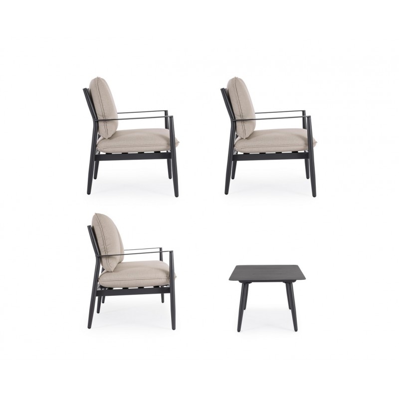 Bizzotto Zestaw Wypocznkowy Ogrodowy      Nebula Antracyt / Beż