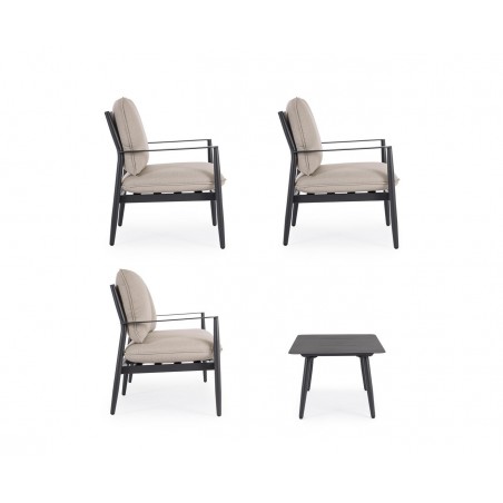 Bizzotto Zestaw Wypocznkowy Ogrodowy      Nebula Antracyt / Beż