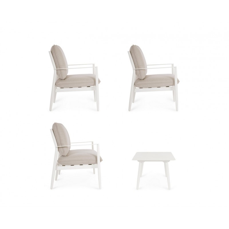 Bizzotto Zestaw Wypocznkowy Ogrodowy      Nebula Biały / Beżowy