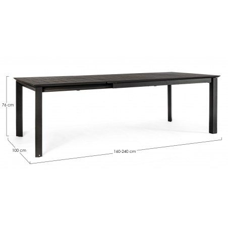 Bizzotto Stół Ogrodowy Rozkładany Konnor  Czarny