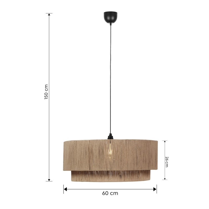 Trio Lampa Wisząca Nowoczesna Smilla 366890136 Naturalny, Czarny