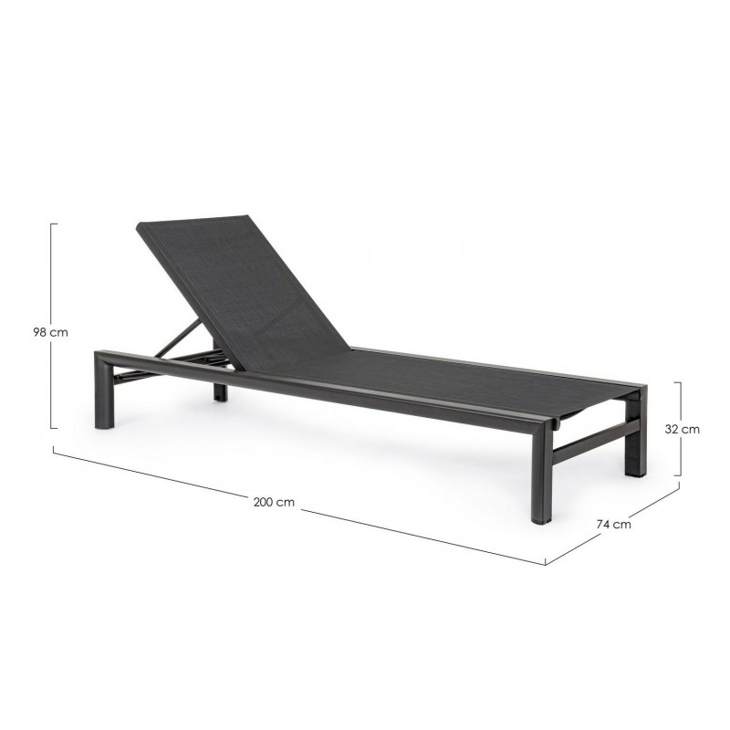 Bizzotto Leżak Ogrodowy Skipper Czarny