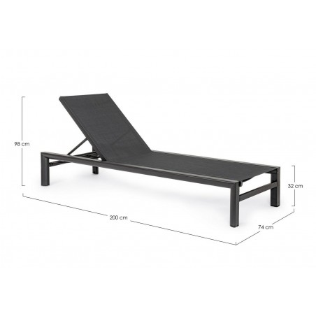 Bizzotto Leżak Ogrodowy Skipper Czarny
