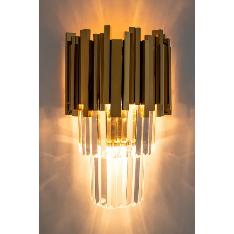 Moosee Lampa Ścienna Imperial Wall Gold   - Stal, Kryształ