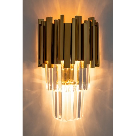 Moosee Lampa Ścienna Imperial Wall Gold   - Stal, Kryształ