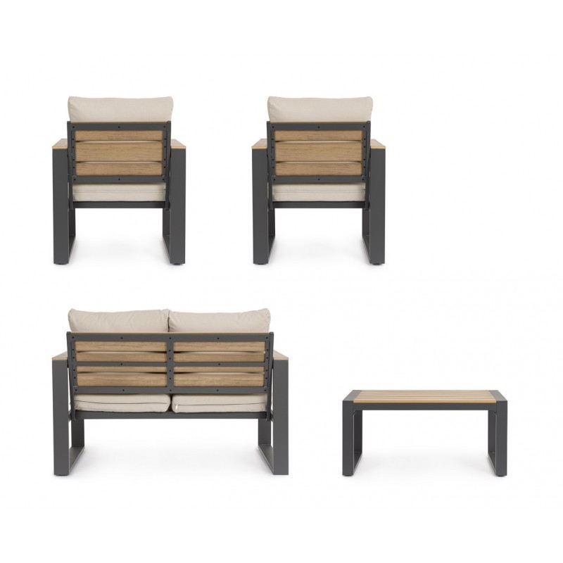 Bizzotto Zestaw Wypoczynkowy Ogrodowy     Leandro Antracyt / Beż