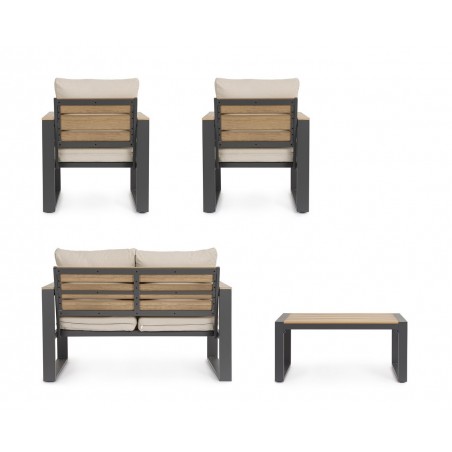 Bizzotto Zestaw Wypoczynkowy Ogrodowy     Leandro Antracyt / Beż