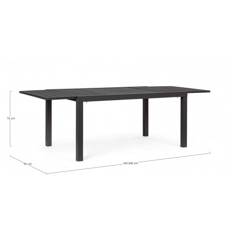 Bizzotto Stół Ogrodowy Hilde 160-240      Ciemny Szary