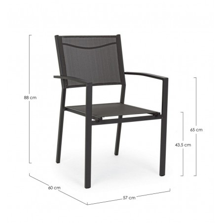 Bizzotto Krzesło Ogrodowe Hilde Ciemny    Szary