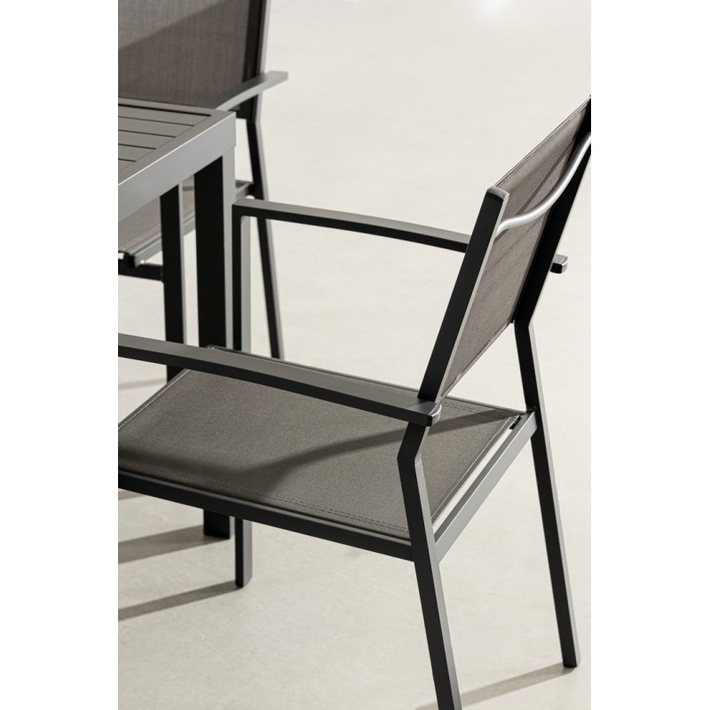 Bizzotto Krzesło Ogrodowe Hilde Ciemny    Szary