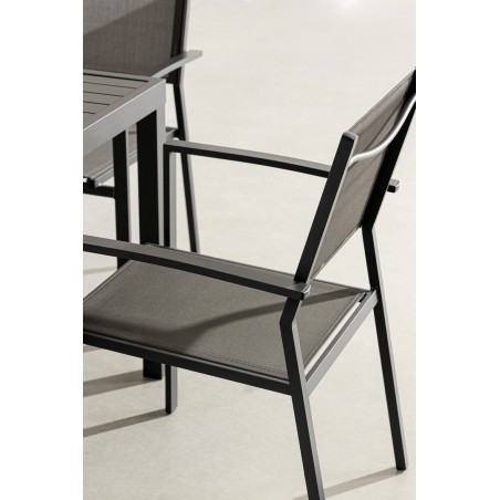 Bizzotto Krzesło Ogrodowe Hilde Ciemny    Szary