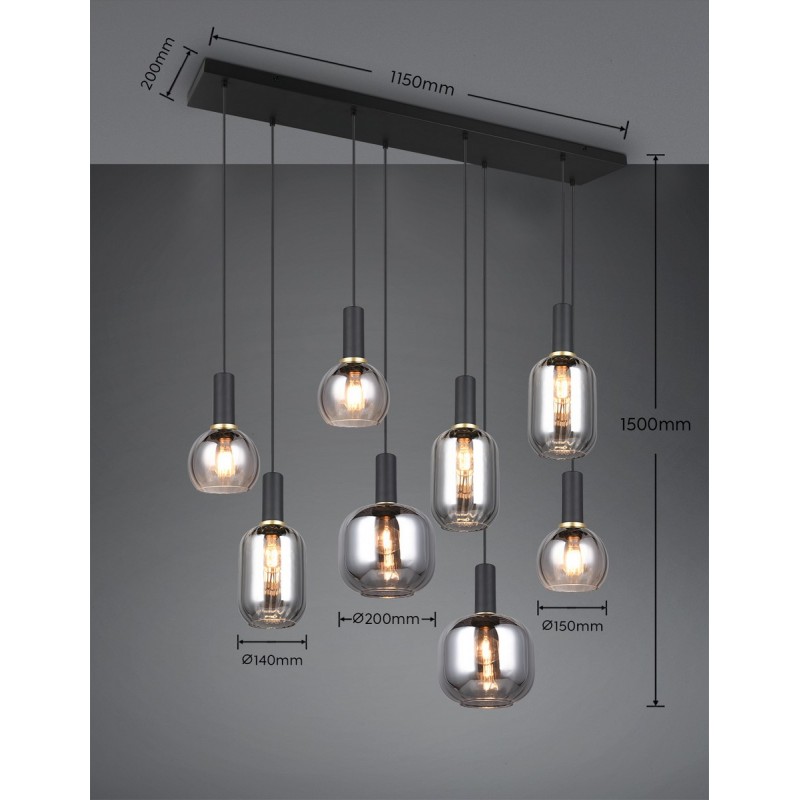 Trio Lampa wisząca nowoczesna DIVA 319800832 czarny