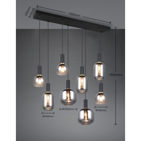 Trio Lampa wisząca nowoczesna DIVA 319800832 czarny