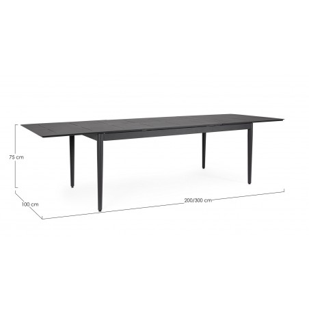 Bizzotto Stół Ogrodowy Nebula 200-300     Antracyt