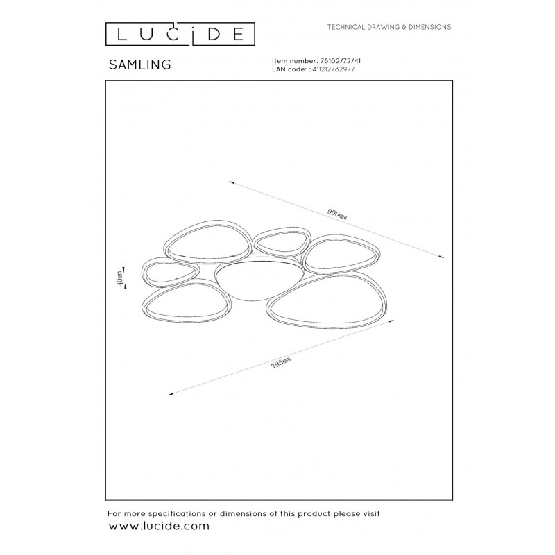 Lucide Lampa Natynkowa Led Samling 78102/72/41 Brązowy I Odcienie Brązu
