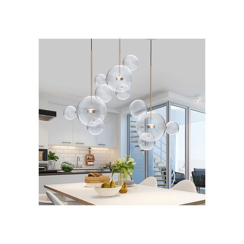 Moosee Lampa Wisząca Capri Line 3 Złota   - 180 Led, Aluminium, Szkło