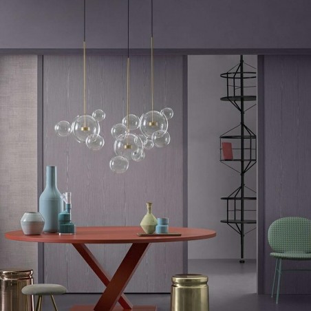 Moosee Lampa Wisząca Capri Line 3 Złota   - 180 Led, Aluminium, Szkło