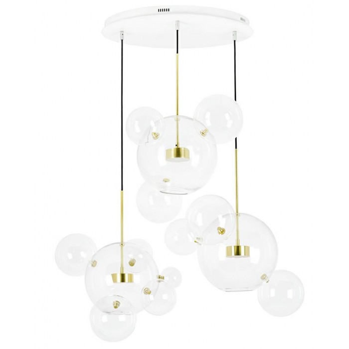 Moosee Lampa Wisząca Capri Disc 3 Złota   - 180 Led, Aluminium, Szkło
