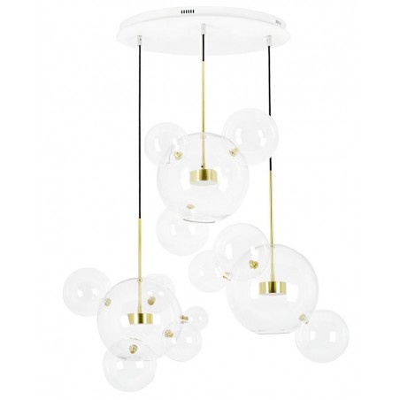 Moosee Lampa Wisząca Capri Disc 3 Złota   - 180 Led, Aluminium, Szkło