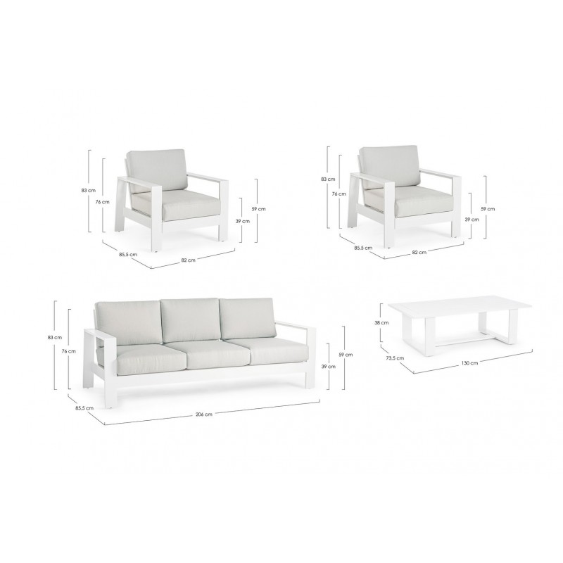 Bizzotto Zestaw Wypoczynkowy Ogrodowy     Baltic Biały