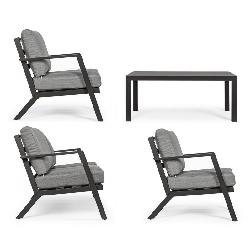 Bizzotto Zestaw Wypoczynkowy Ogrodowy     Harley Antracyt