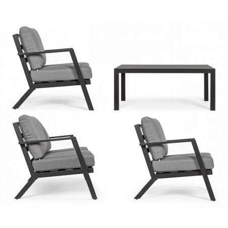 Bizzotto Zestaw Wypoczynkowy Ogrodowy     Harley Antracyt