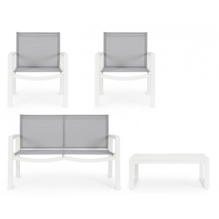 Bizzotto Zestaw Wypoczynkowy Ogrodowy     Kallen Biały