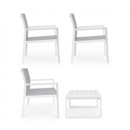 Bizzotto Zestaw Wypoczynkowy Ogrodowy     Kallen Biały