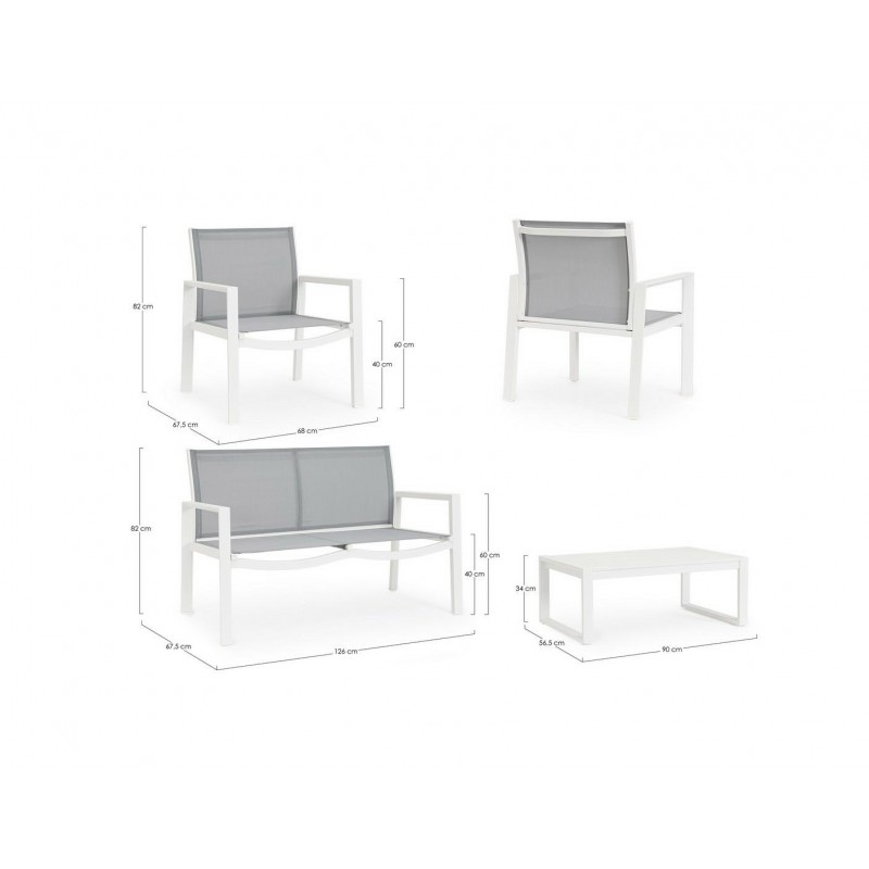 Bizzotto Zestaw Wypoczynkowy Ogrodowy     Kallen Biały