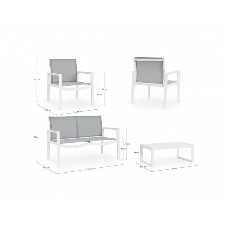 Bizzotto Zestaw Wypoczynkowy Ogrodowy     Kallen Biały