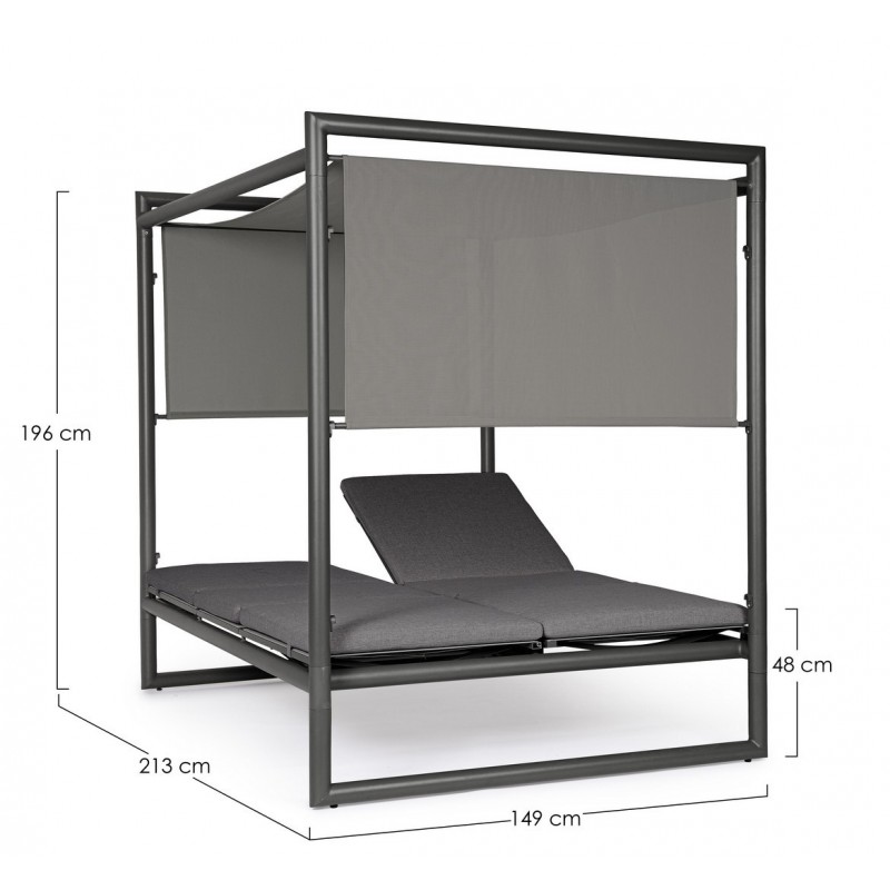 Bizzotto Łóżko Ogrodowe Konnor Szare