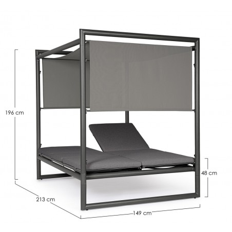 Bizzotto Łóżko Ogrodowe Konnor Szare