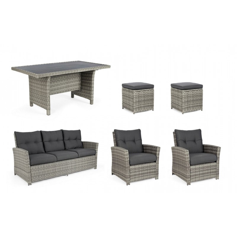 Bizzotto Zestaw Wypoczynkowy Ogrodowy     Ariel Szary