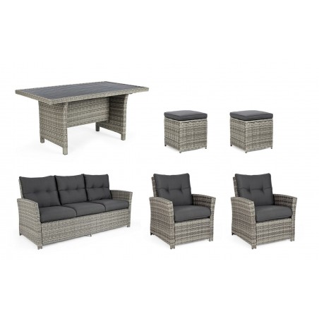 Bizzotto Zestaw Wypoczynkowy Ogrodowy     Ariel Szary