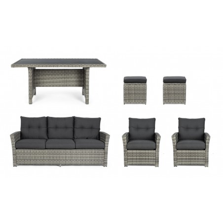 Bizzotto Zestaw Wypoczynkowy Ogrodowy     Ariel Szary