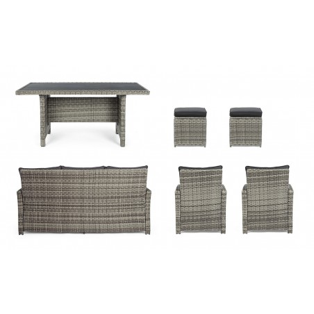 Bizzotto Zestaw Wypoczynkowy Ogrodowy     Ariel Szary