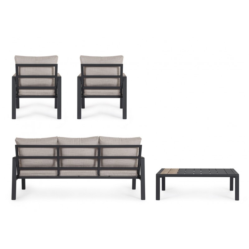 Bizzotto Zestaw Wypoczynkowy Ogrodowy     Elna Antracyt / Beż