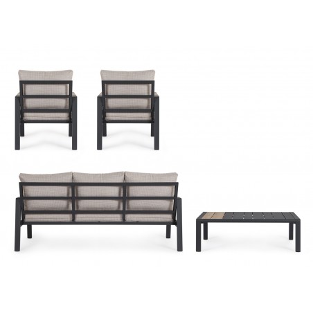 Bizzotto Zestaw Wypoczynkowy Ogrodowy     Elna Antracyt / Beż