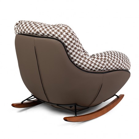 Fotel Bujany Fatty Brązowa Pepitka