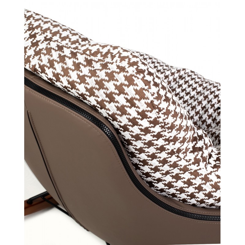 Fotel Bujany Fatty Brązowa Pepitka