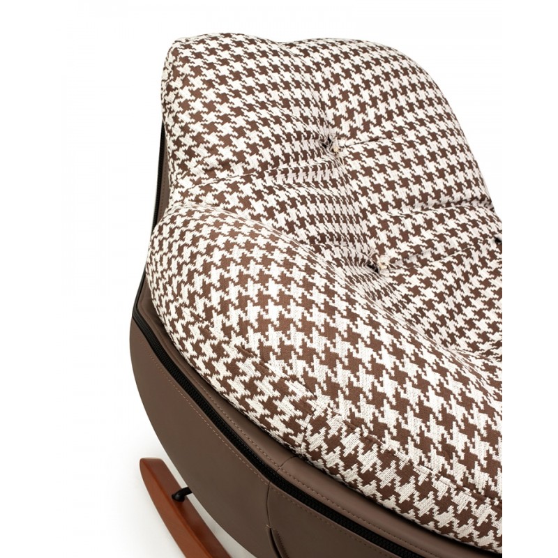 Fotel Bujany Fatty Brązowa Pepitka