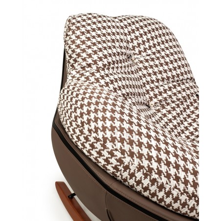 Fotel Bujany Fatty Brązowa Pepitka