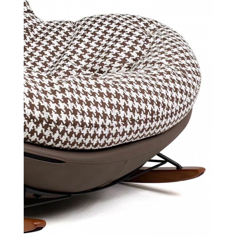 Fotel Bujany Fatty Brązowa Pepitka